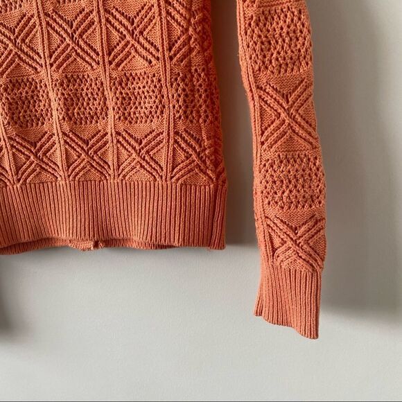 Rachel Zoe-Creamsicle Orange Button Front Knit Cardigan - Picture 5 of 7